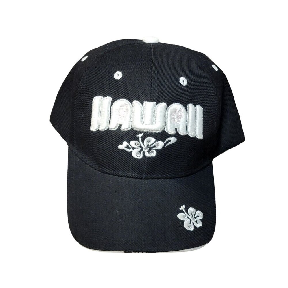 Hawaii Island Black Hat Cap Adjustable Chelona